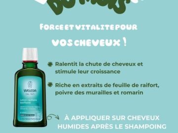 🪮Force et vitalité pour vos cheveux !

Découvrez ce mois-ci la lotion capillaire tonifiante ! Riche en extraits de feuille de raifort, poivre des murailles...