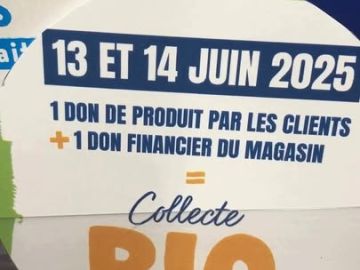 La Collecte Bio Solidaire aura lieu les vendredi 13 et samedi 14 juin dans tous les magasins Biocoop de la coopérative Finisterra. 

#solidarité #biopourtous...
