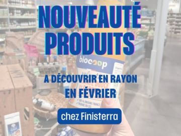 📣 Retrouvez ici une sélection de nouveauté produits et découvrez les en rayons de nos magasins Biocoop Finisterra. 

🔍Vous y trouverez des produits spéciaux...